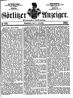 Görlitzer Anzeiger on Dec 5, 1868