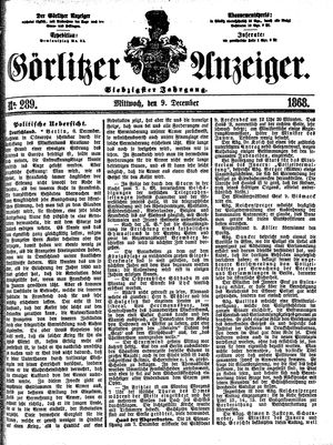 Görlitzer Anzeiger vom 09.12.1868