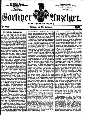 Görlitzer Anzeiger vom 20.12.1868