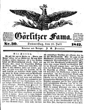 Görlitzer Fama vom 28.07.1842