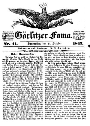 Görlitzer Fama vom 14.10.1847