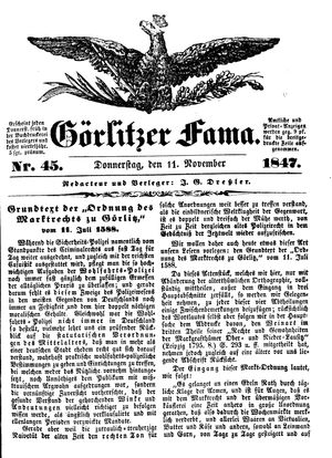 Görlitzer Fama on Nov 11, 1847