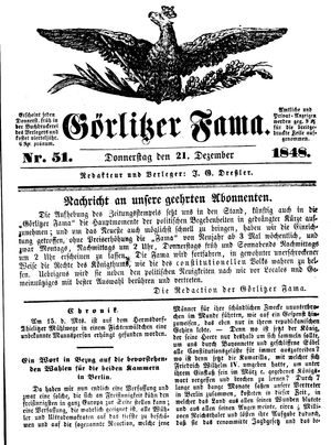 Görlitzer Fama on Dec 21, 1848