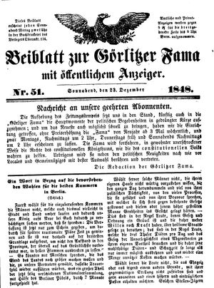 Görlitzer Fama vom 23.12.1848