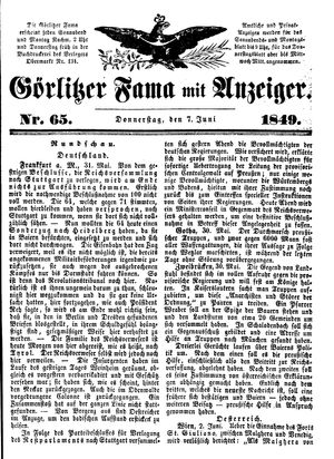Görlitzer Fama on Jun 7, 1849
