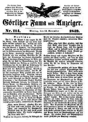 Görlitzer Fama vom 12.11.1849