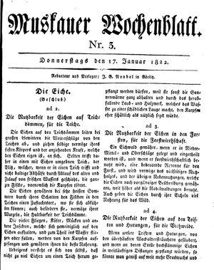 Muskauer Wochenblatt vom 17.01.1822