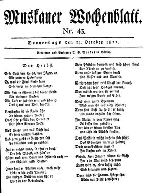 Muskauer Wochenblatt vom 24.10.1822
