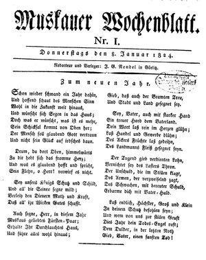 Muskauer Wochenblatt vom 08.01.1824