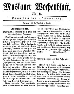 Muskauer Wochenblatt vom 12.02.1824