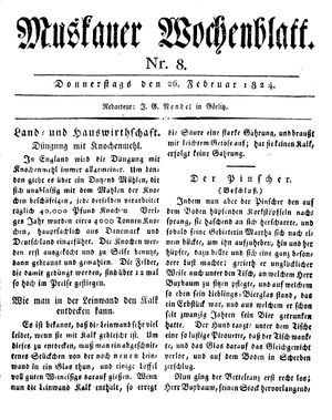 Muskauer Wochenblatt vom 26.02.1824
