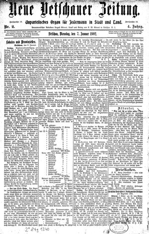 Neue Vetschauer Zeitung vom 07.01.1902