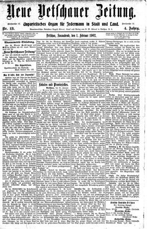 Neue Vetschauer Zeitung vom 01.02.1902
