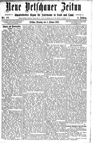 Neue Vetschauer Zeitung vom 04.02.1902