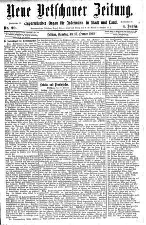 Neue Vetschauer Zeitung vom 18.02.1902