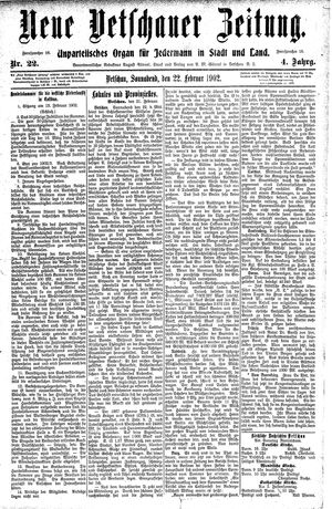 Neue Vetschauer Zeitung vom 22.02.1902
