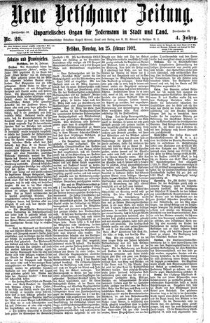 Neue Vetschauer Zeitung vom 25.02.1902
