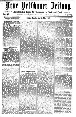 Neue Vetschauer Zeitung vom 25.03.1902