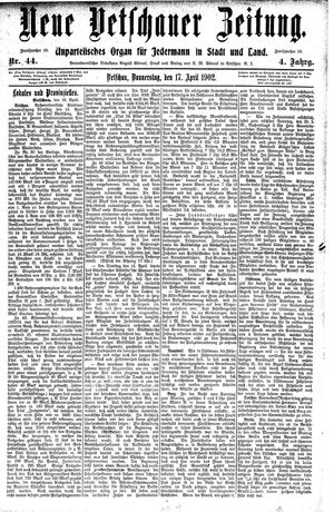 Neue Vetschauer Zeitung vom 17.04.1902