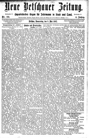 Neue Vetschauer Zeitung vom 08.05.1902