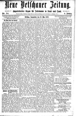 Neue Vetschauer Zeitung vom 10.05.1902