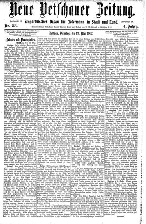Neue Vetschauer Zeitung vom 13.05.1902