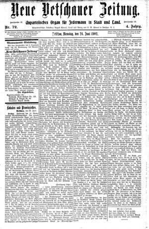 Neue Vetschauer Zeitung vom 24.06.1902