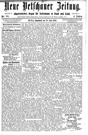 Neue Vetschauer Zeitung on Jun 28, 1902