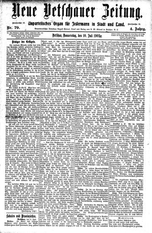 Neue Vetschauer Zeitung vom 10.07.1902