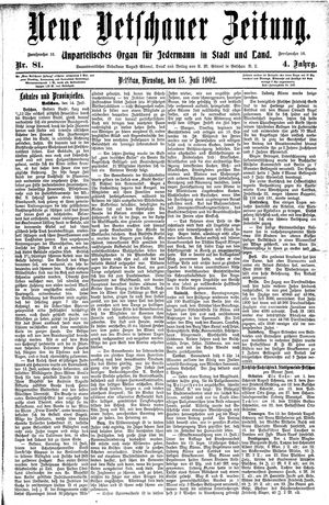 Neue Vetschauer Zeitung vom 15.07.1902