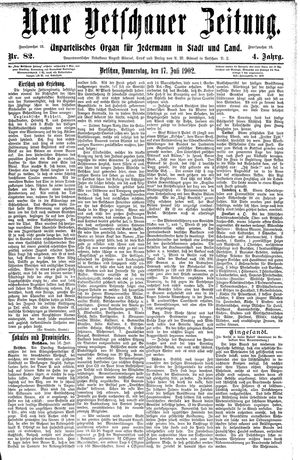 Neue Vetschauer Zeitung vom 17.07.1902