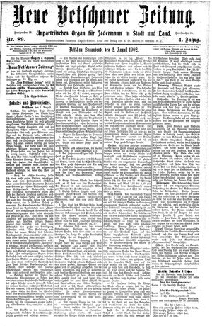 Neue Vetschauer Zeitung vom 02.08.1902