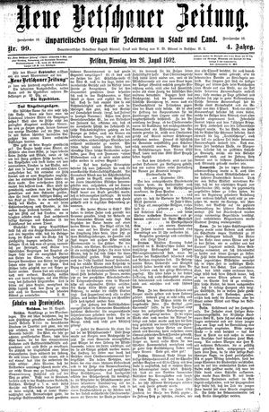 Neue Vetschauer Zeitung vom 26.08.1902