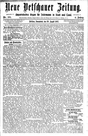 Neue Vetschauer Zeitung vom 30.08.1902