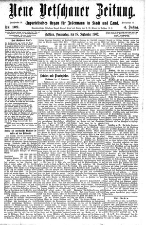 Neue Vetschauer Zeitung vom 18.09.1902