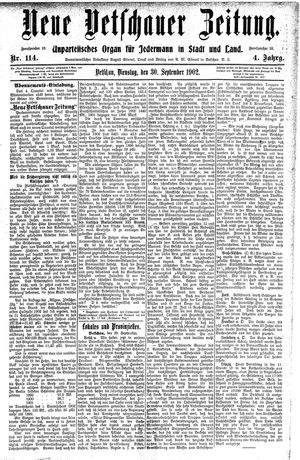 Neue Vetschauer Zeitung vom 30.09.1902
