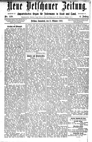 Neue Vetschauer Zeitung vom 11.10.1902