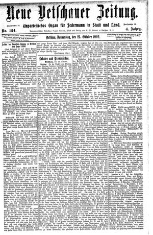 Neue Vetschauer Zeitung vom 23.10.1902