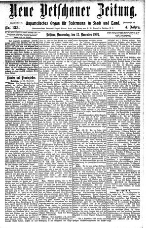 Neue Vetschauer Zeitung vom 13.11.1902