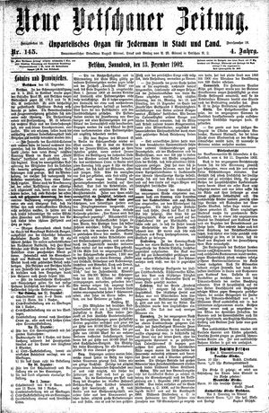 Neue Vetschauer Zeitung vom 13.12.1902
