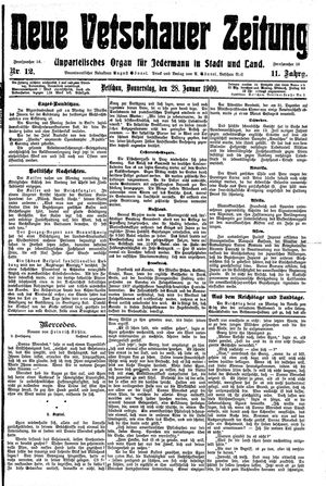 Neue Vetschauer Zeitung vom 28.01.1909