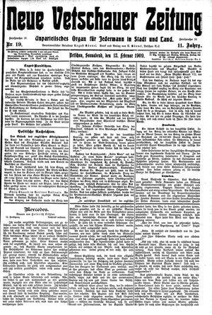 Neue Vetschauer Zeitung vom 13.02.1909