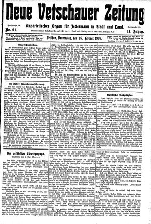 Neue Vetschauer Zeitung vom 18.02.1909