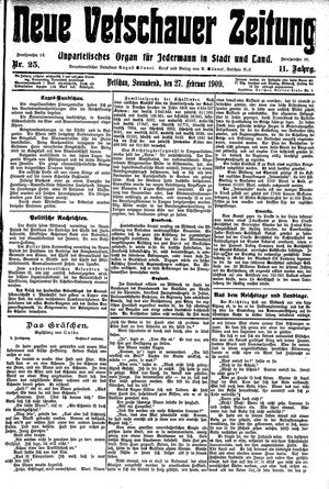 Neue Vetschauer Zeitung vom 27.02.1909