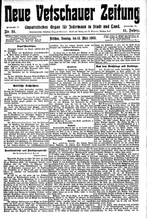 Neue Vetschauer Zeitung vom 14.03.1909