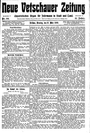 Neue Vetschauer Zeitung vom 16.03.1909