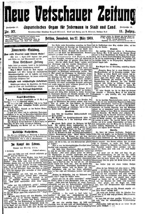 Neue Vetschauer Zeitung vom 27.03.1909