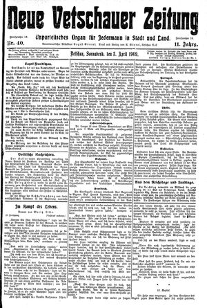 Neue Vetschauer Zeitung vom 03.04.1909