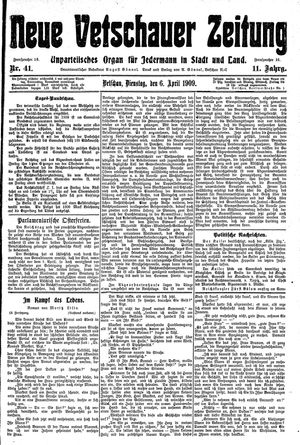Neue Vetschauer Zeitung vom 06.04.1909