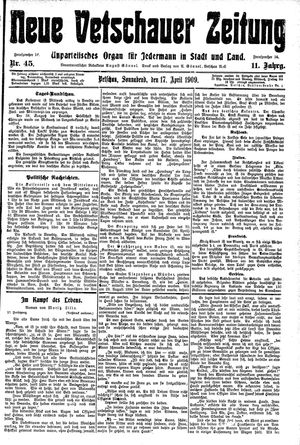 Neue Vetschauer Zeitung vom 17.04.1909